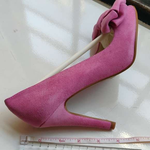 Pink Peep Toe Double Bow Dansi Heels Made in Spain - Picture 6 of 7